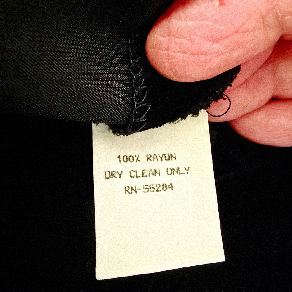 Talbots Classic Long Maxi Midi Black Velvet Skirt 2 POCKETS back zip Size 16 - Picture 12 of 12